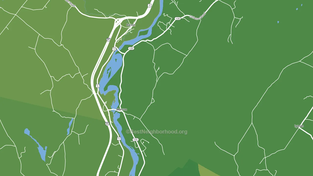 Monroe, NH block-group voter-turnout map
