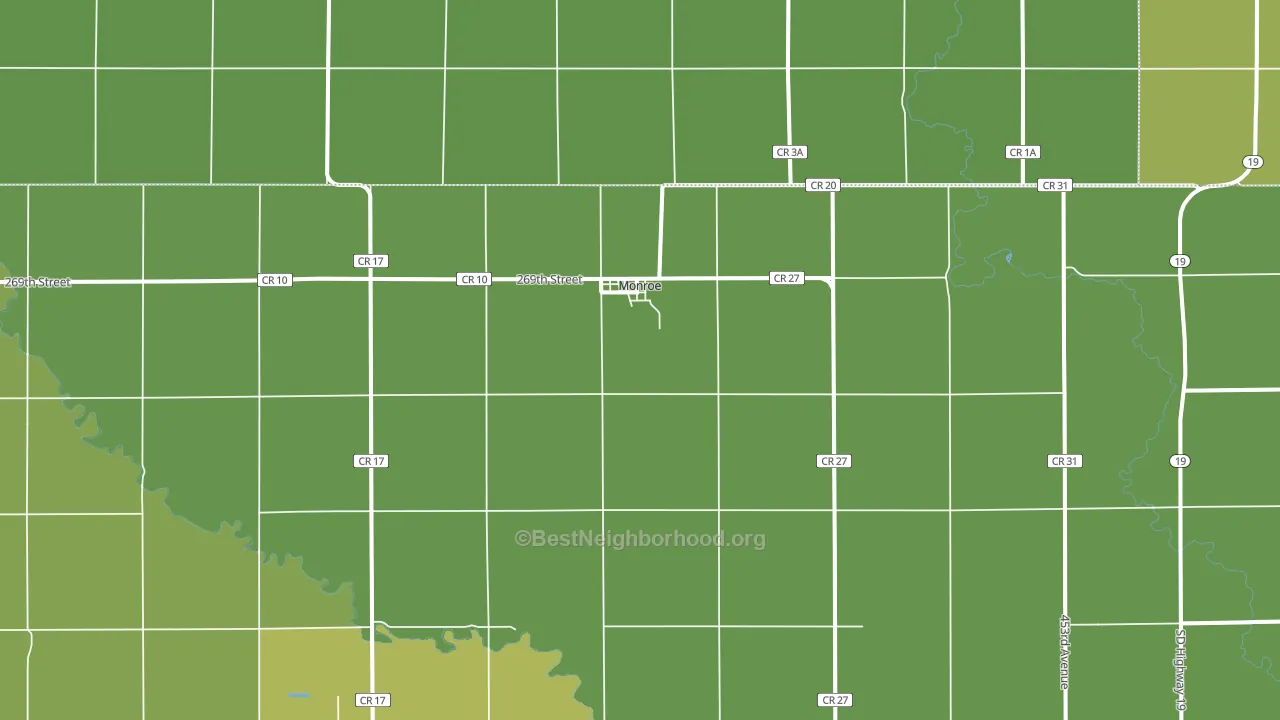 Monroe, SD block-group voter-turnout map