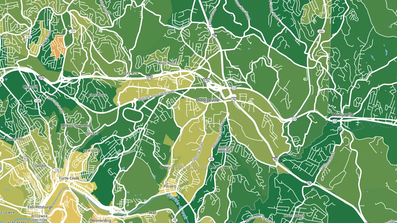 Monroeville, PA block-group voter-turnout map