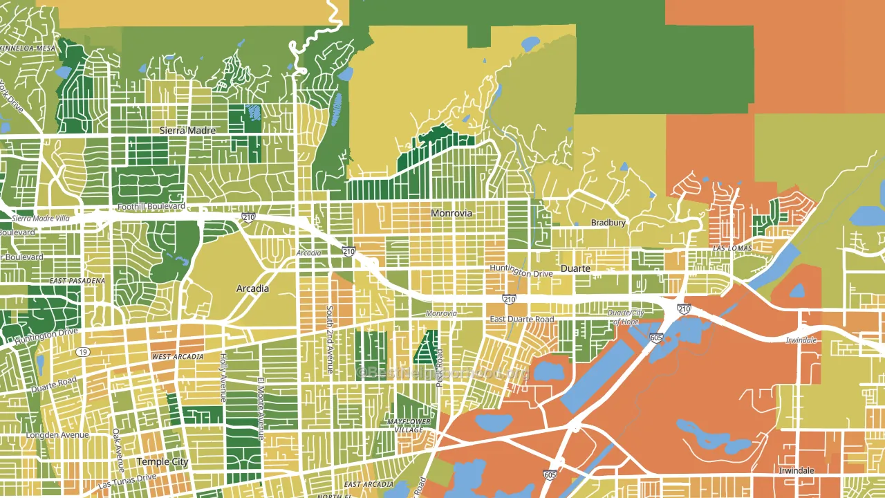 Monrovia, CA block-group voter-turnout map