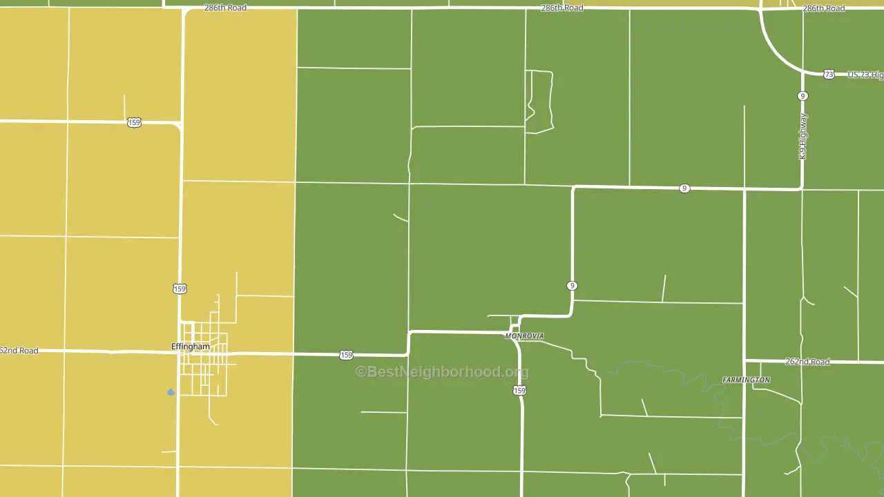 Monrovia, KS block-group voter-turnout map