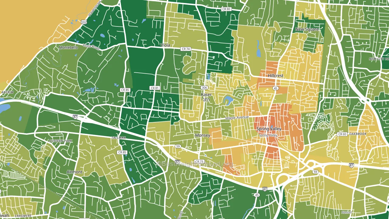 Monsey, NY block-group voter-turnout map