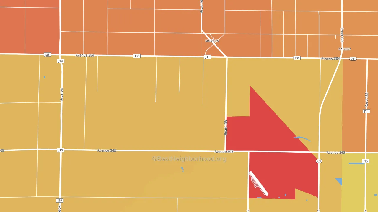 Monson, CA block-group voter-turnout map