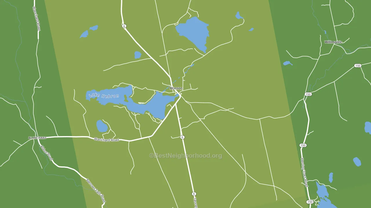 Monson, ME block-group voter-turnout map