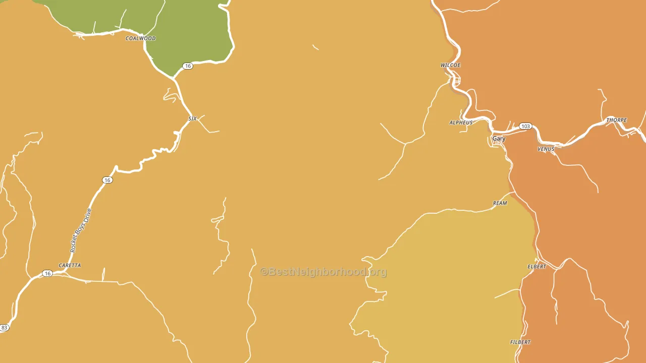 Monson, WV block-group voter-turnout map