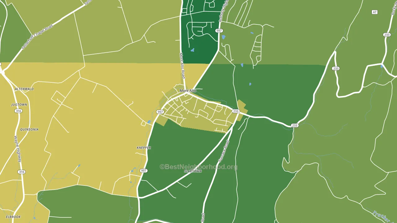 Mont Alto, PA block-group voter-turnout map