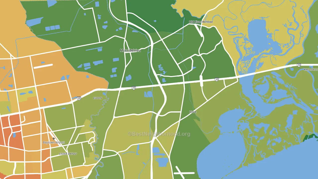 Mont Belvieu, TX block-group voter-turnout map