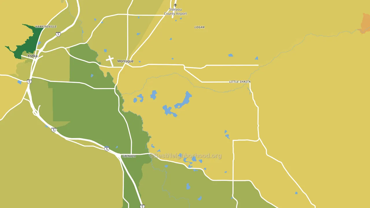 Montague, CA block-group voter-turnout map