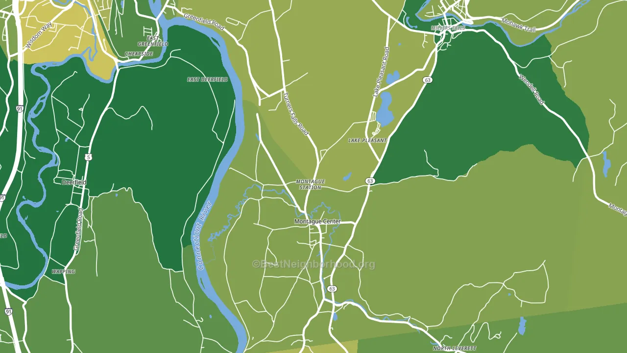 Montague, MA block-group voter-turnout map