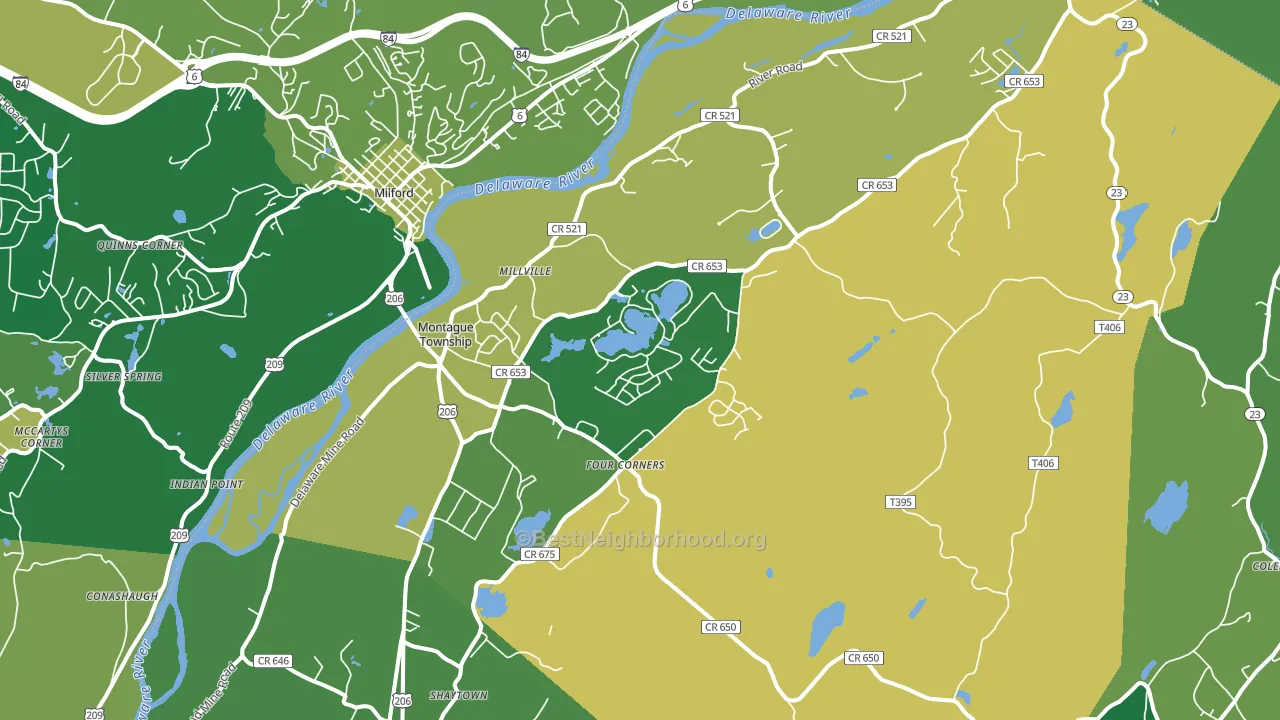 Montague, NJ block-group voter-turnout map