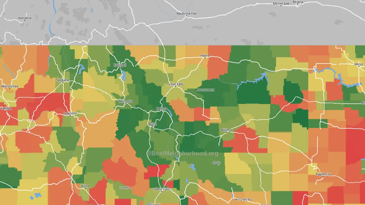 Montana block-group voter-turnout map