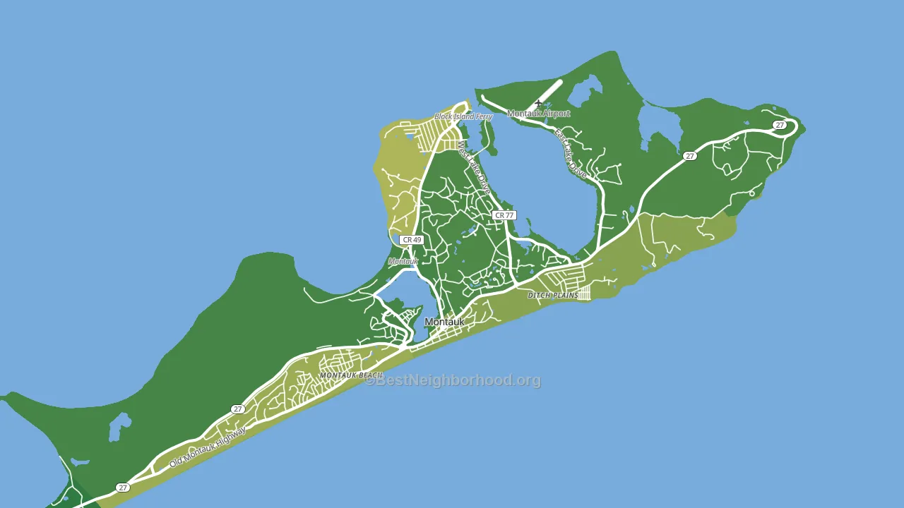 Montauk, NY block-group voter-turnout map