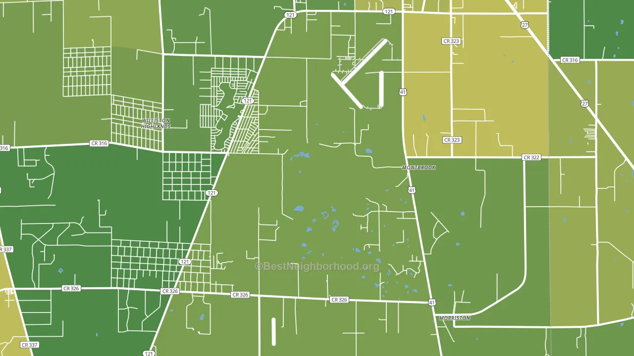 Montbrook, FL block-group voter-turnout map