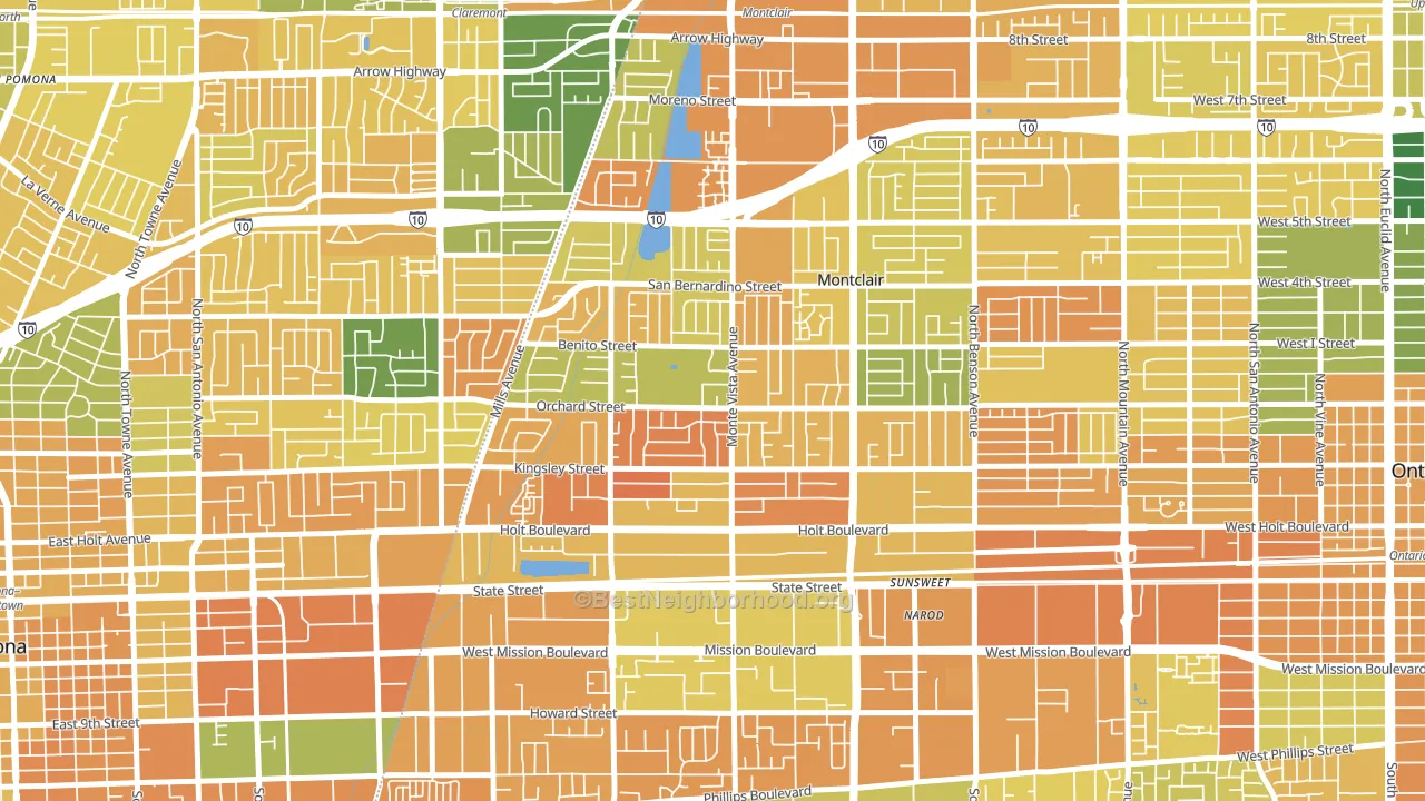 Montclair, CA block-group voter-turnout map