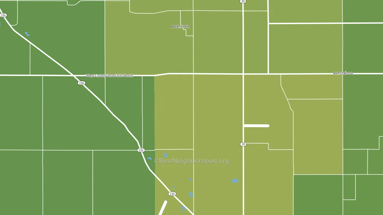 Montclair, IN block-group voter-turnout map
