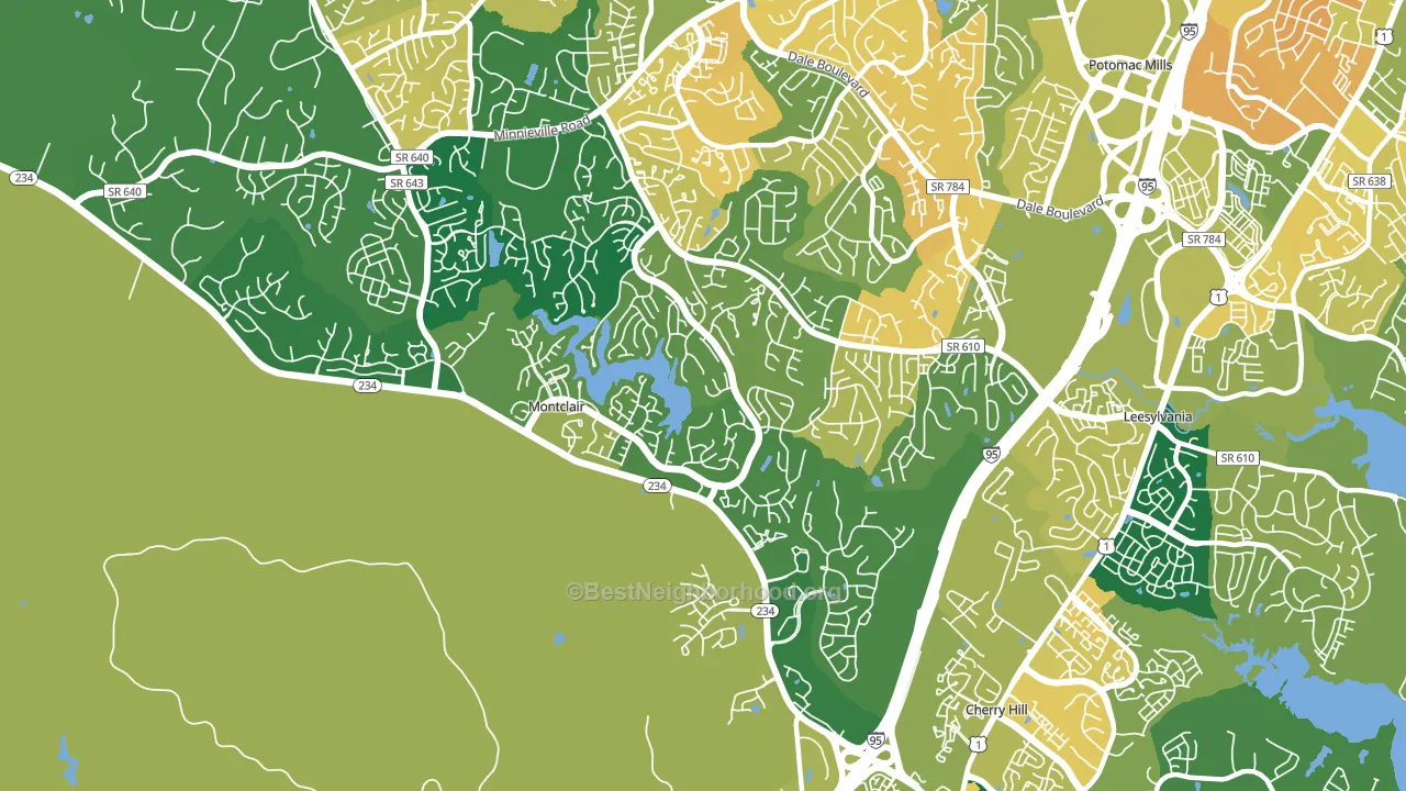 Montclair, VA block-group voter-turnout map