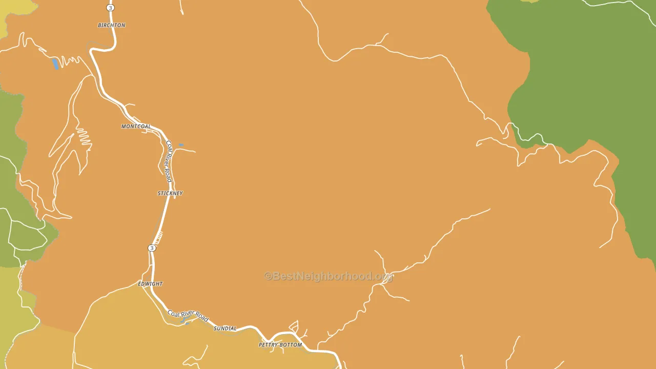 Montcoal, WV block-group voter-turnout map