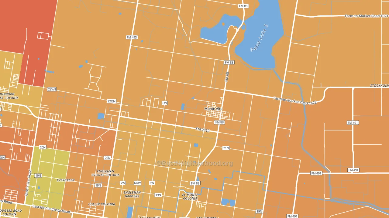 Monte Alto, TX block-group voter-turnout map