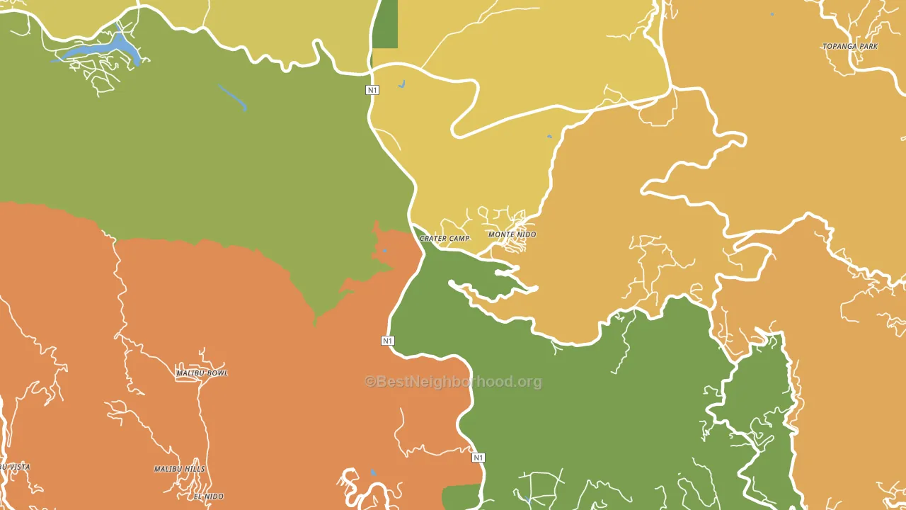 Monte Nido, CA block-group voter-turnout map