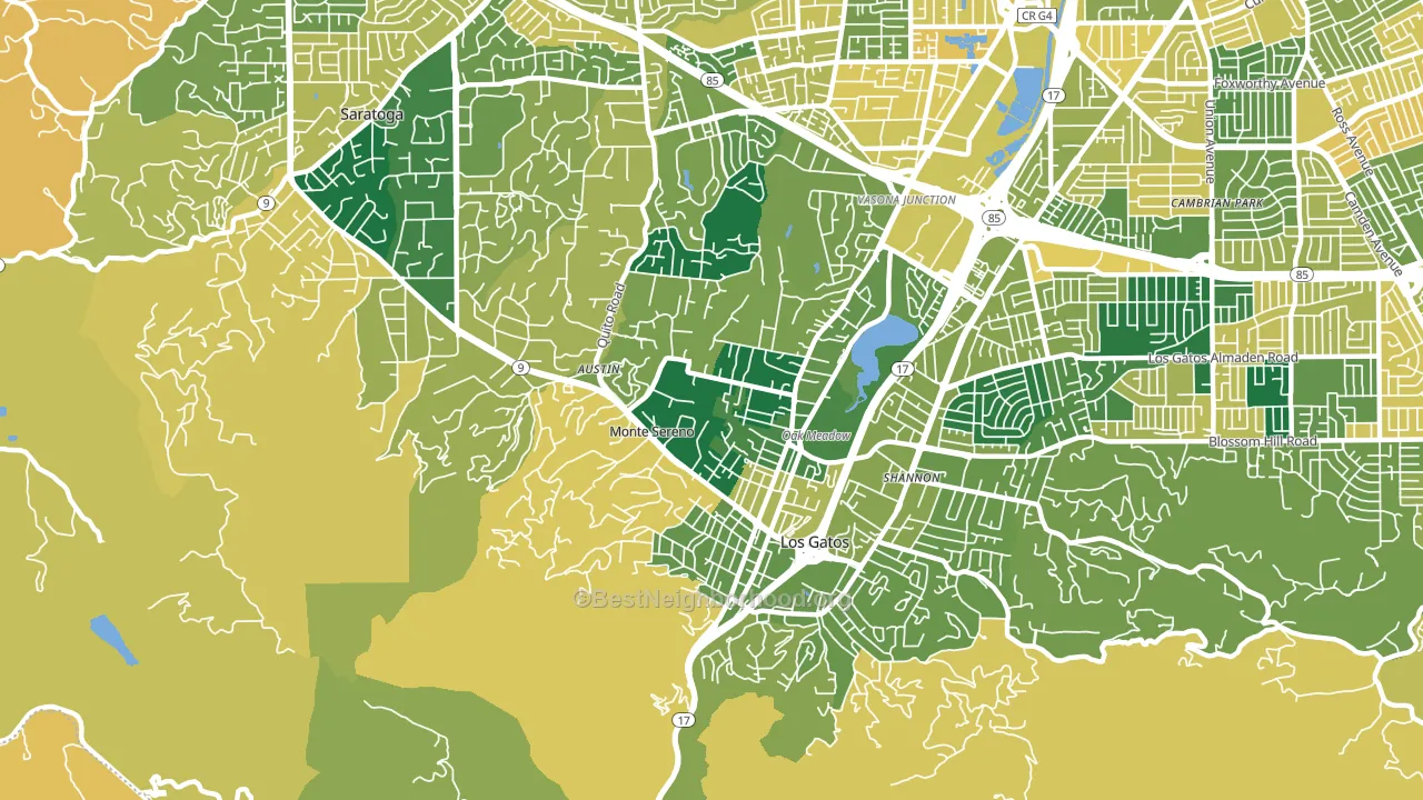 Monte Sereno, CA block-group voter-turnout map