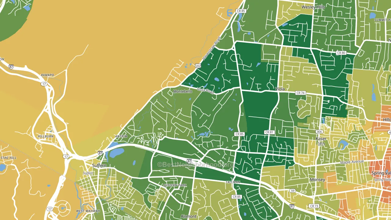 Montebello, NY block-group voter-turnout map