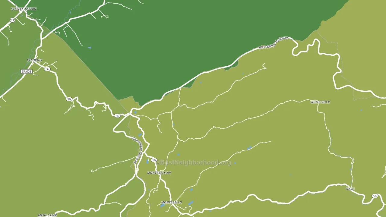 Montebello, VA block-group voter-turnout map