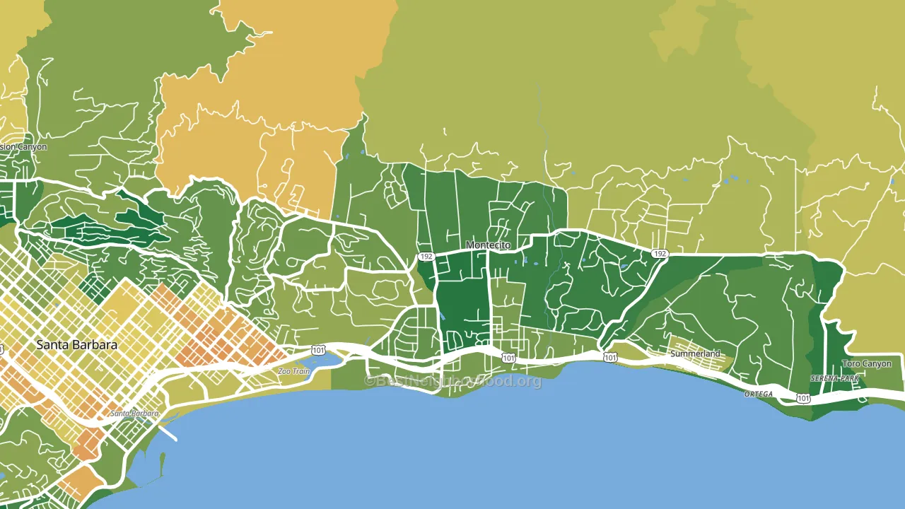 Montecito, CA block-group voter-turnout map