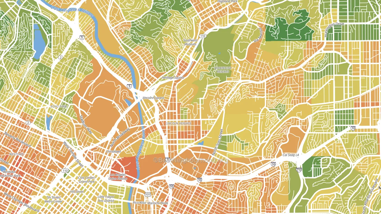 Montecito Heights, Los Angeles, CA block-group voter-turnout map