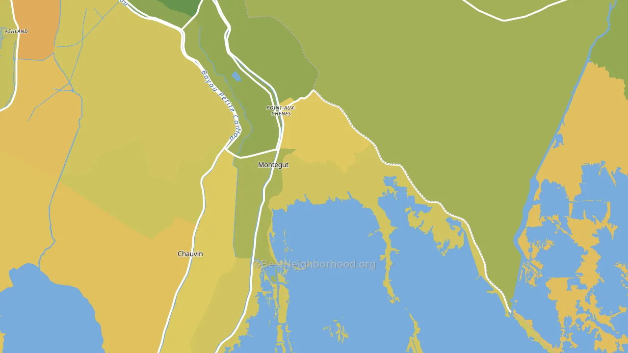 Montegut, LA block-group voter-turnout map