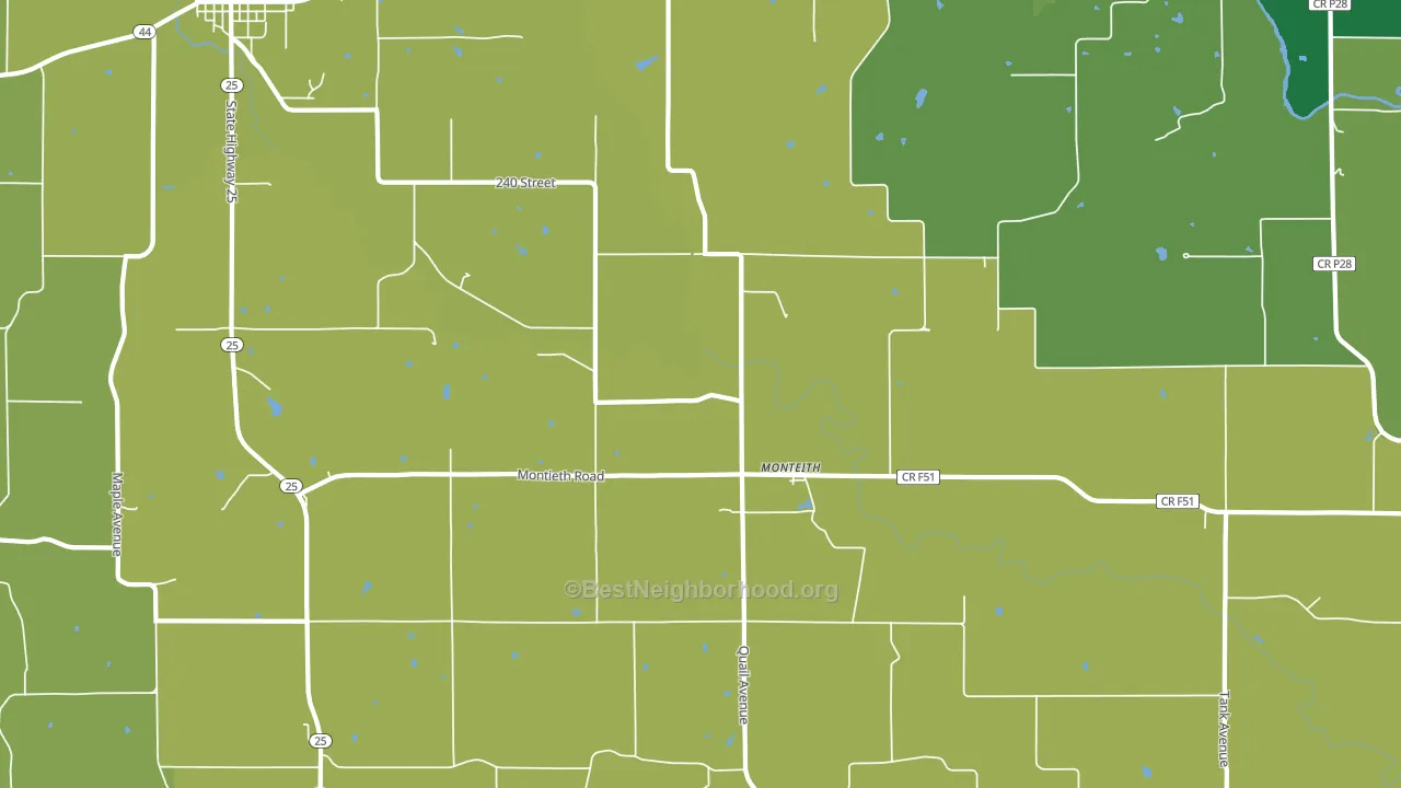 Monteith, IA block-group voter-turnout map