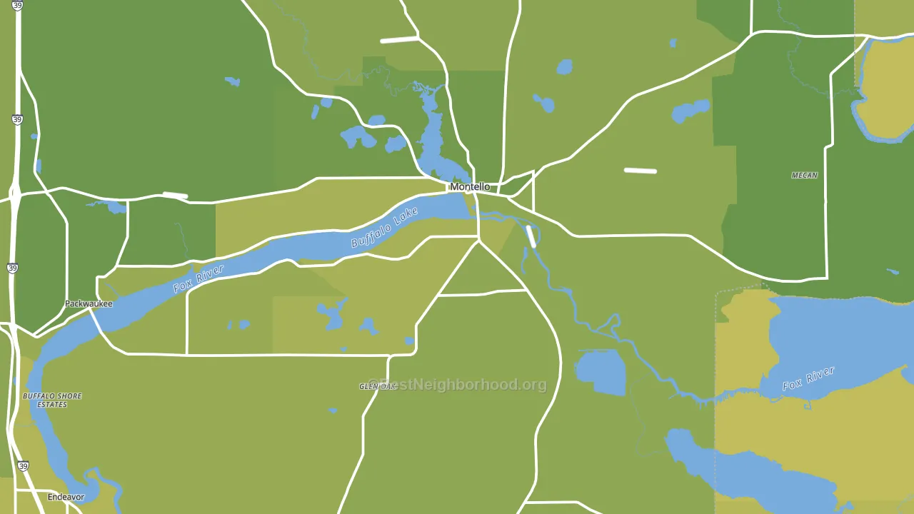 Montello, WI block-group voter-turnout map