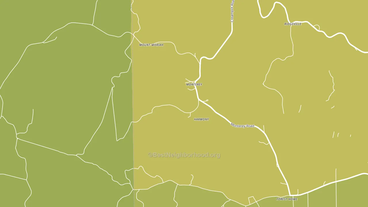 Monterey, AL block-group voter-turnout map