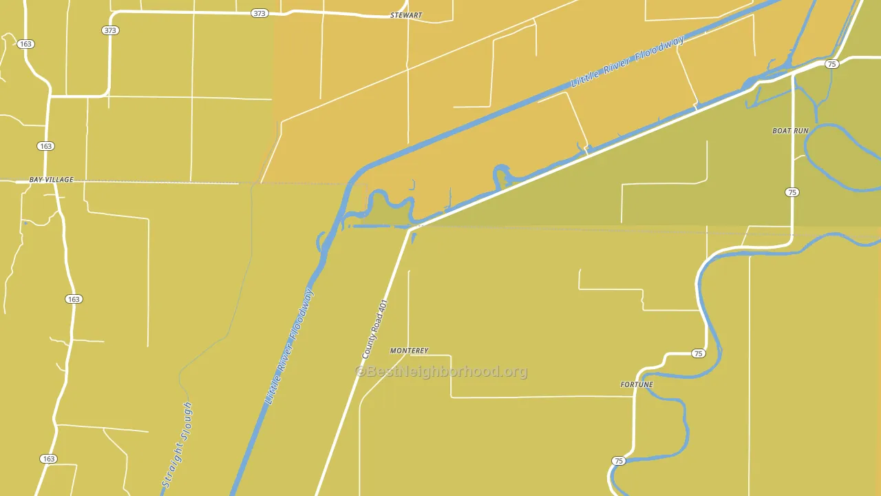 Monterey, AR block-group voter-turnout map