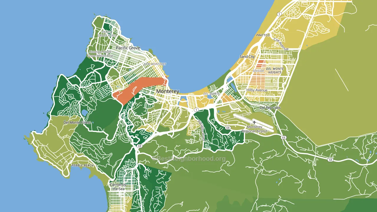 Monterey, CA block-group voter-turnout map