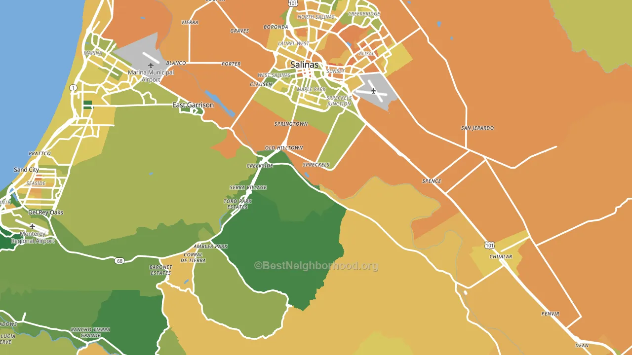 Monterey County, CA block-group voter-turnout map