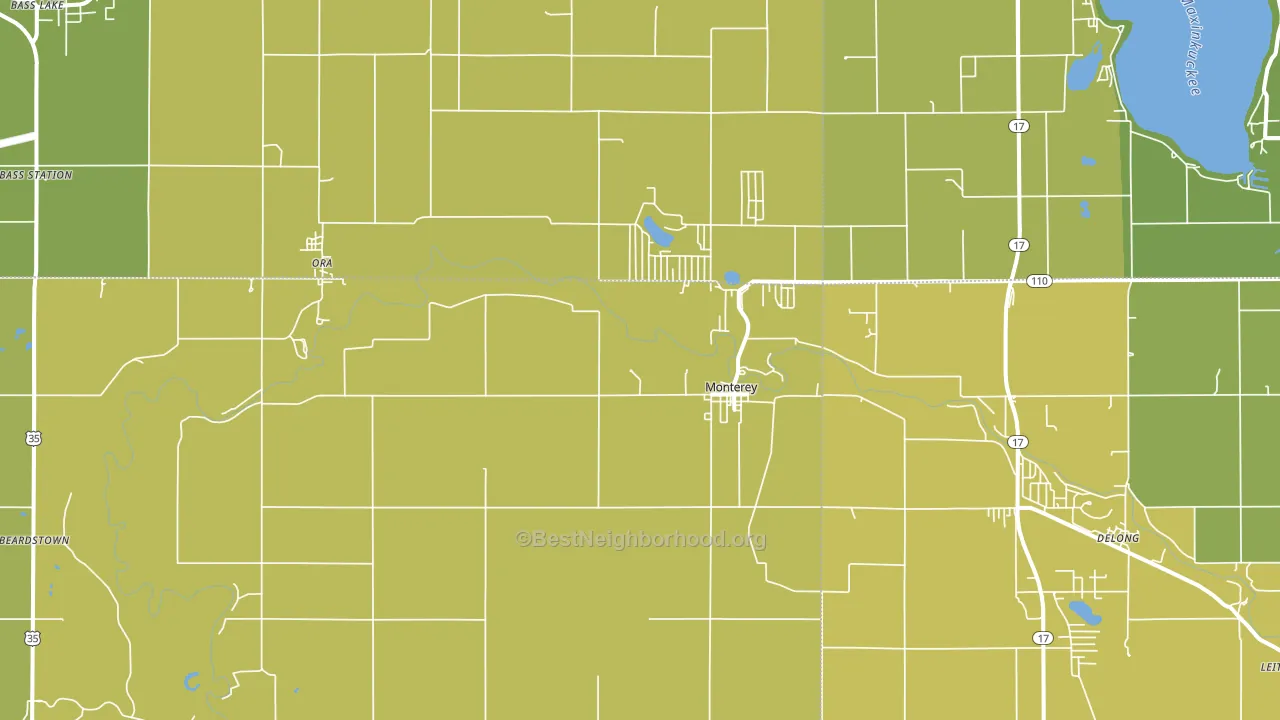 Monterey, IN block-group voter-turnout map