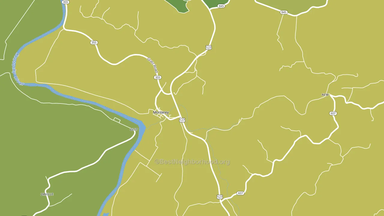 Monterey, KY block-group voter-turnout map