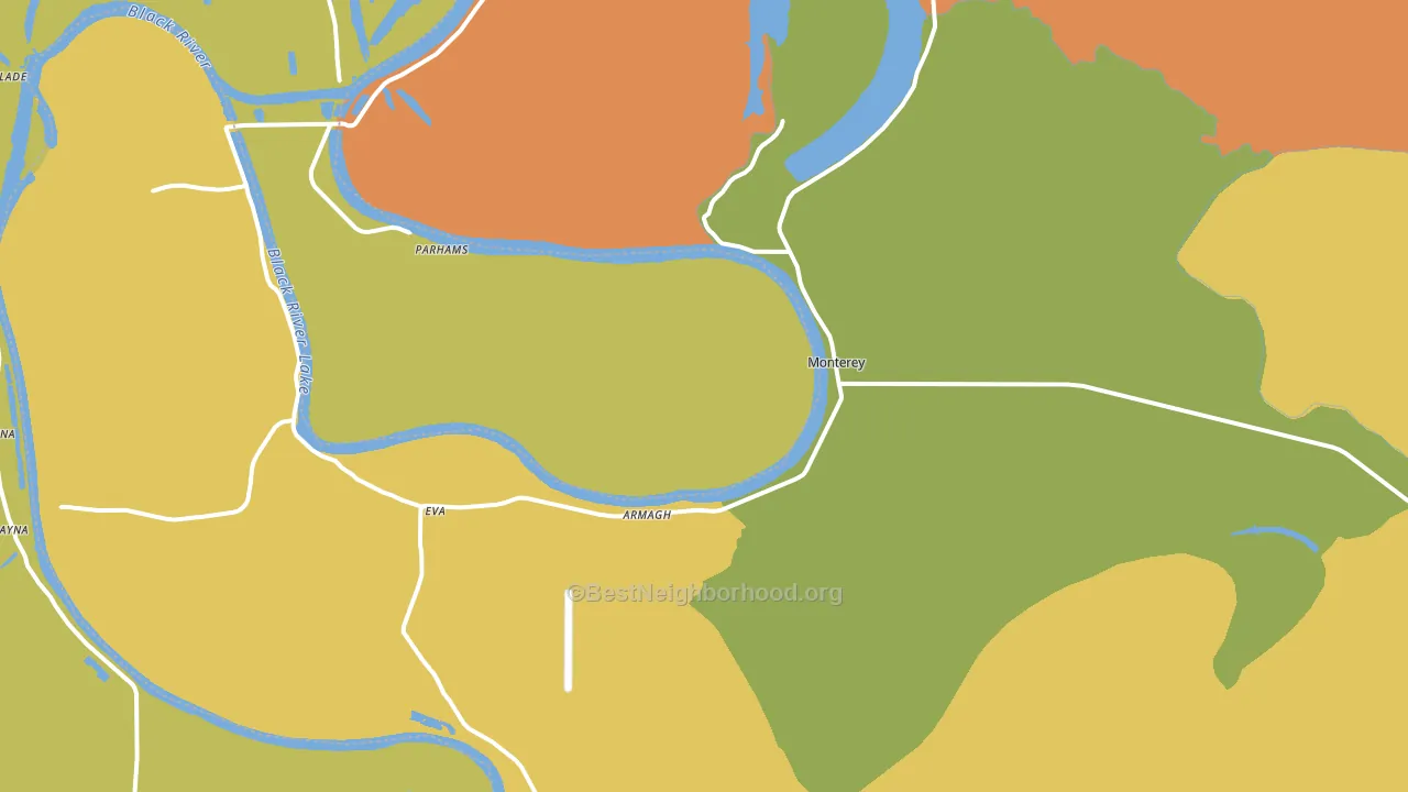 Monterey, LA block-group voter-turnout map