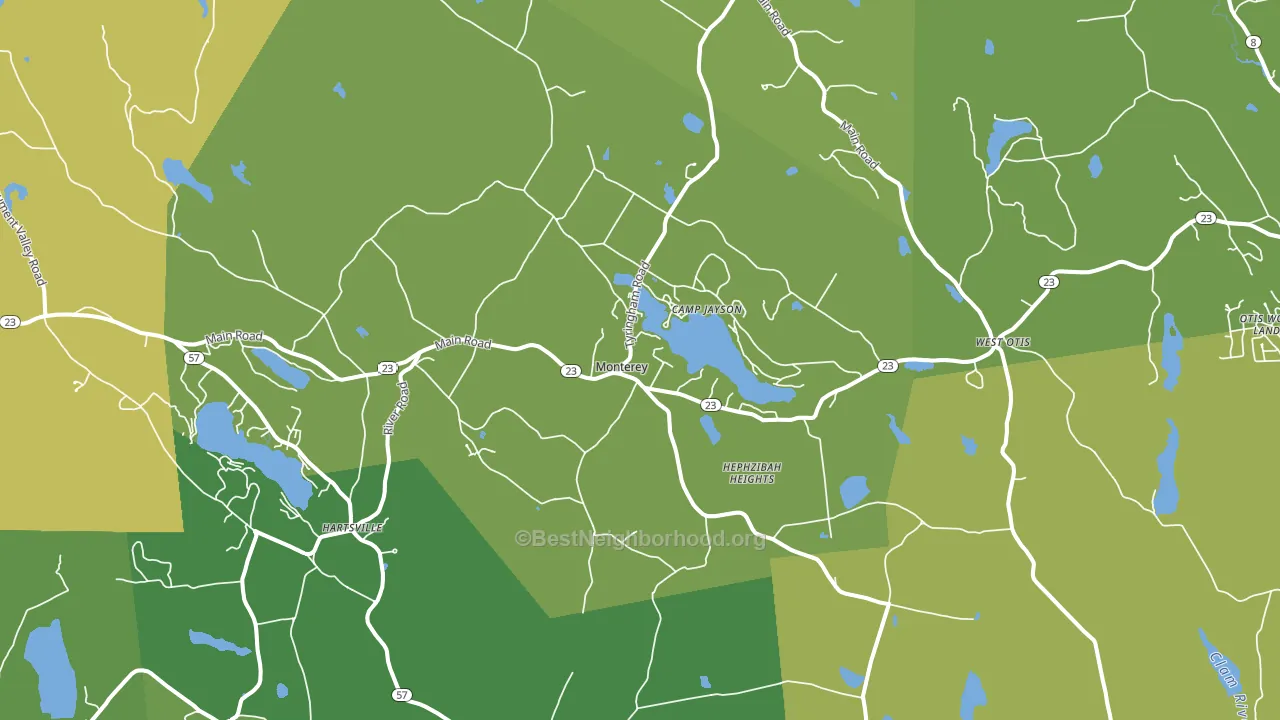 Monterey, MA block-group voter-turnout map