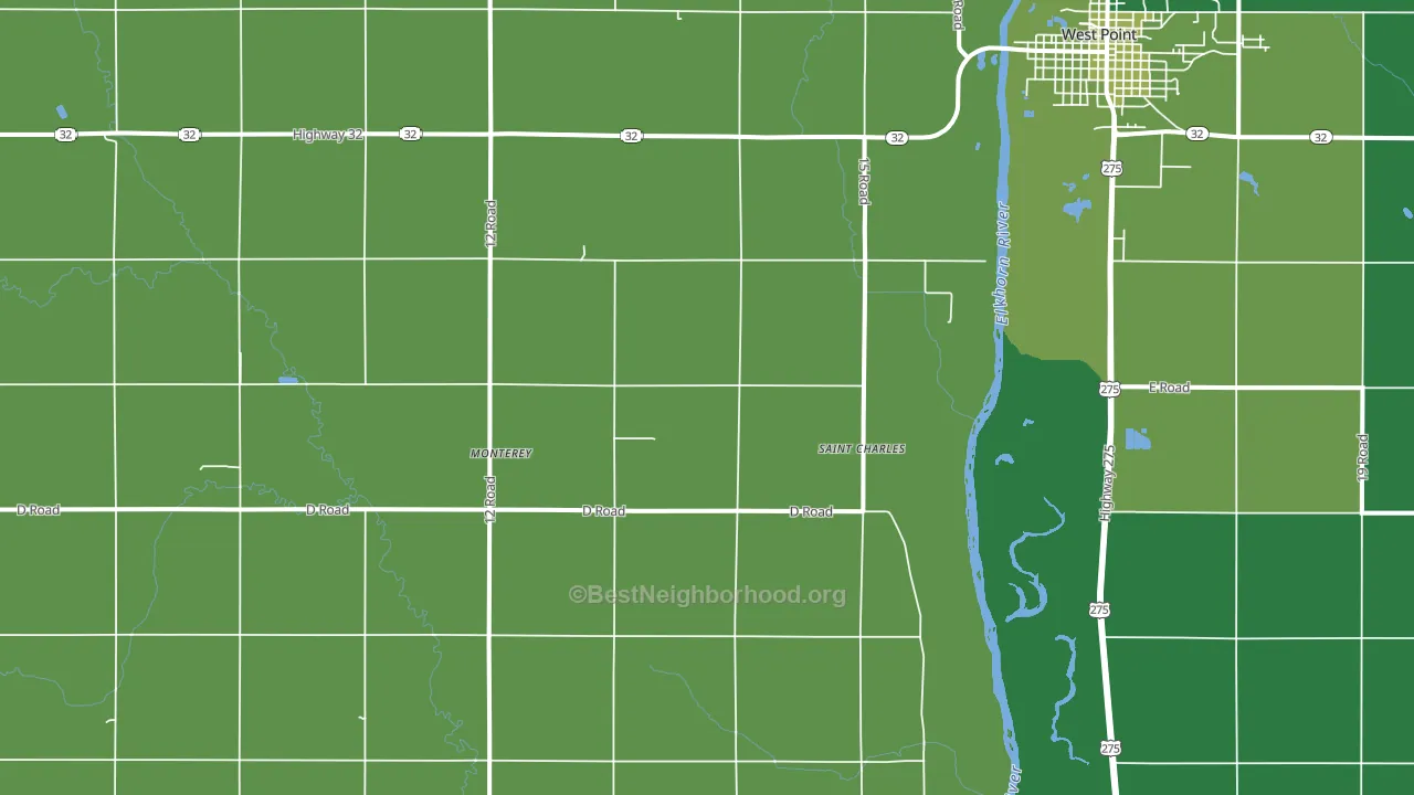 Monterey, NE block-group voter-turnout map