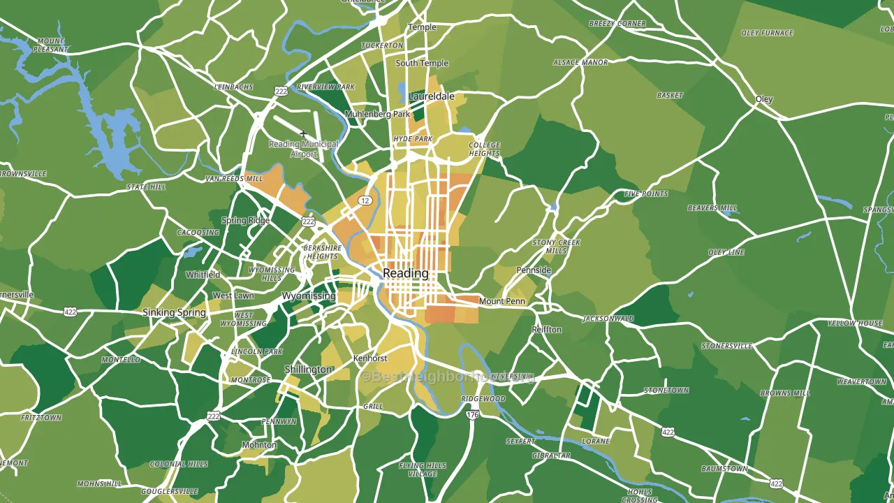 Monterey, PA block-group voter-turnout map