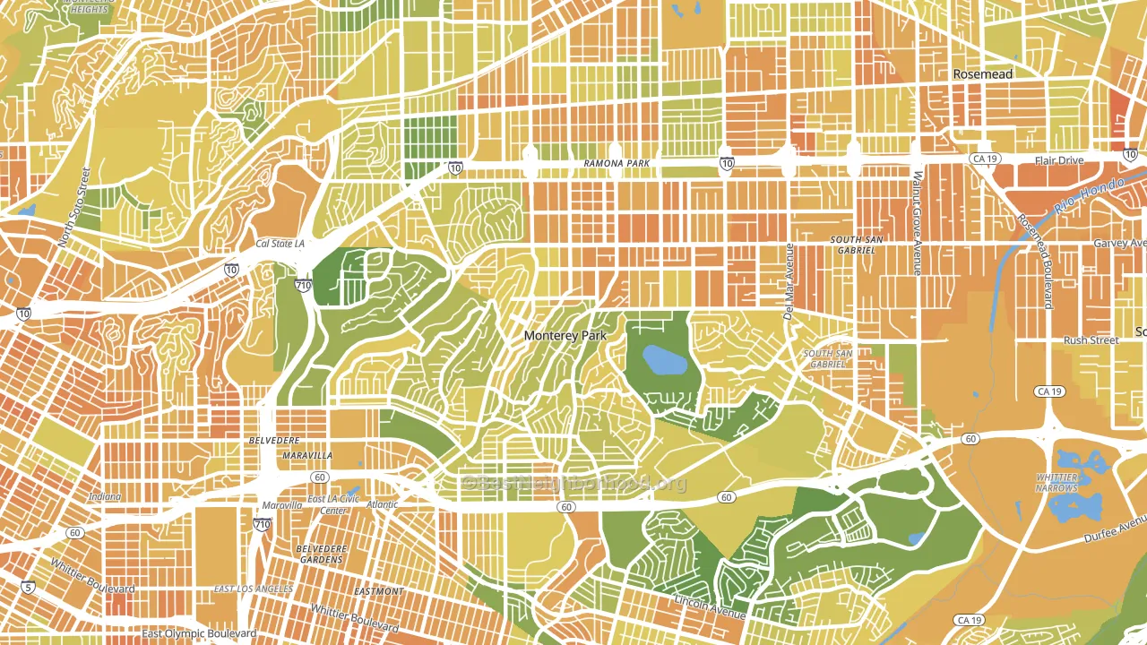 Monterey Park, CA block-group voter-turnout map