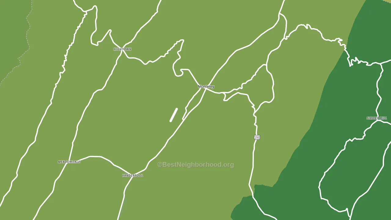 Monterey, VA block-group voter-turnout map