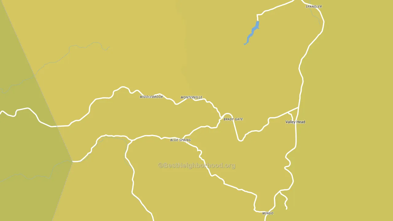 Monterville, WV block-group voter-turnout map