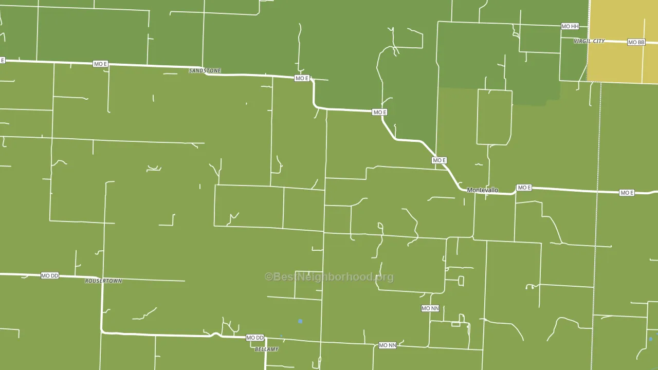 Montevallo, MO block-group voter-turnout map