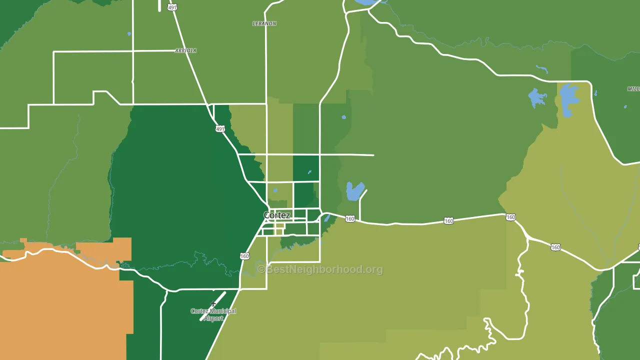 Montezuma County, CO block-group voter-turnout map