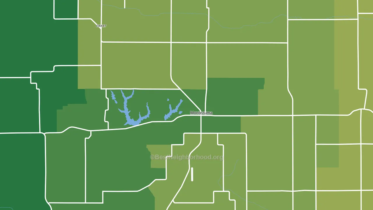 Montezuma, IA block-group voter-turnout map