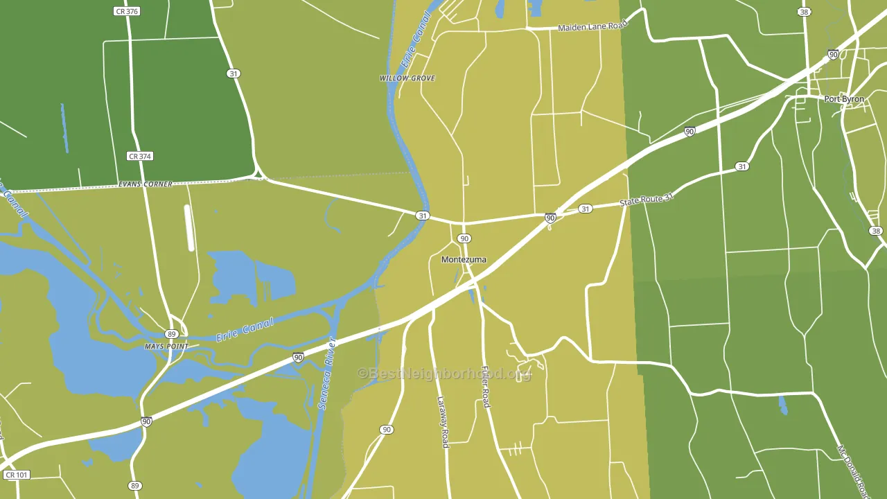 Montezuma, NY block-group voter-turnout map