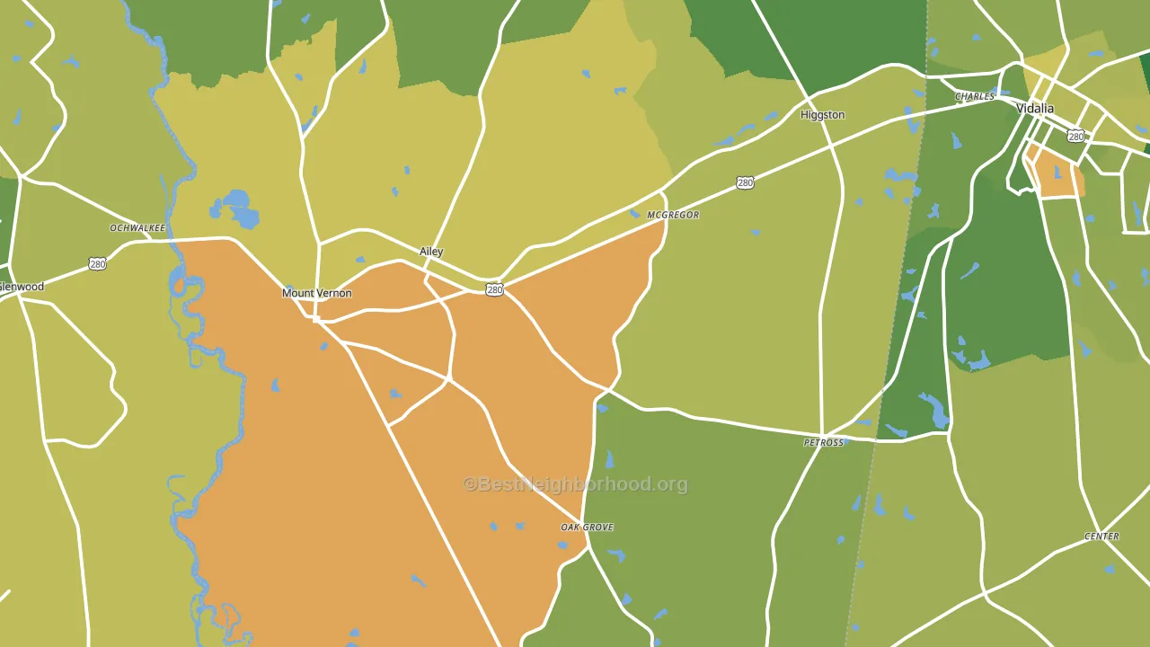 Montgomery County, GA block-group voter-turnout map