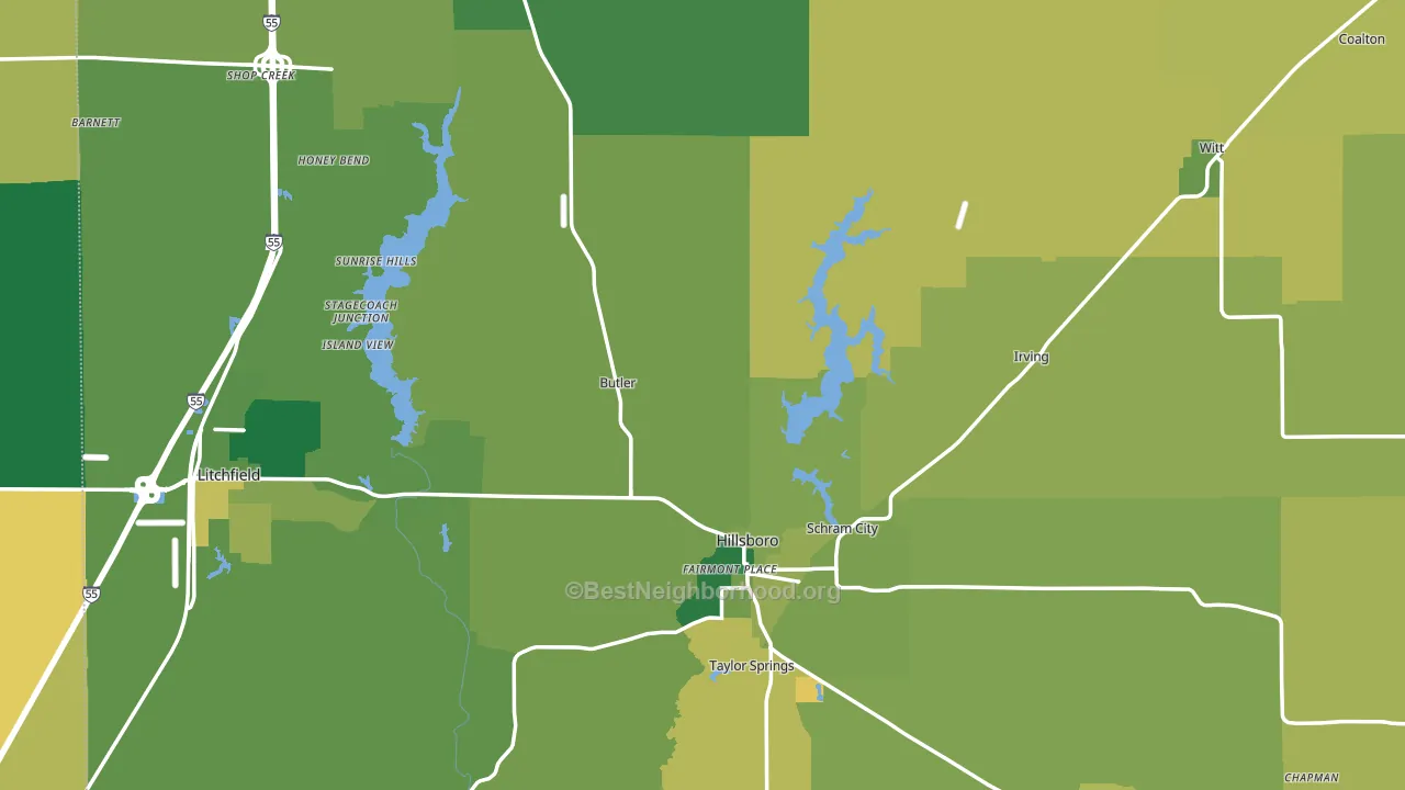 Montgomery County, IL block-group voter-turnout map